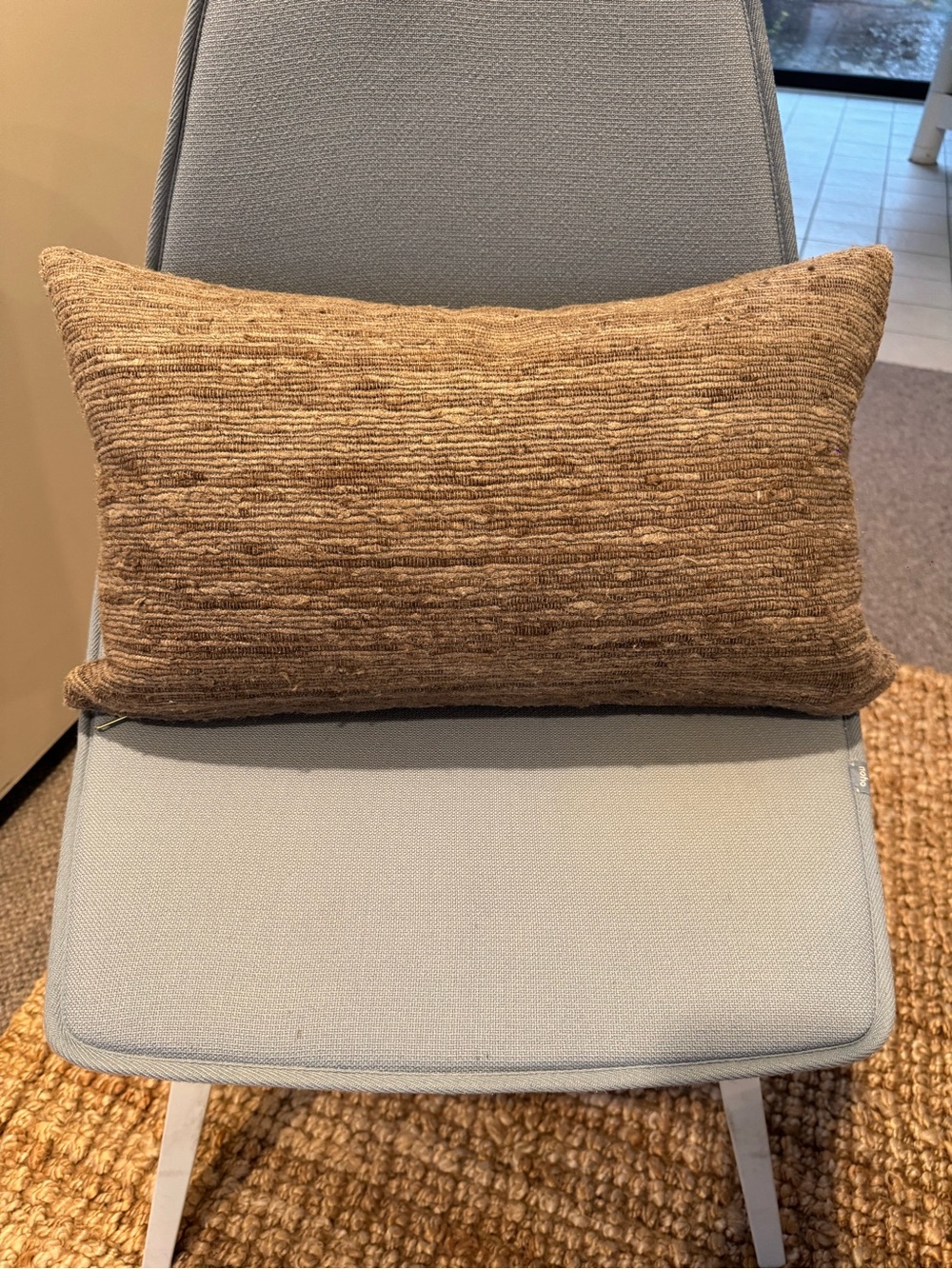 Restoration Hardware Seta Silk Lumbar Throw Pillow - Fog
